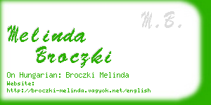 melinda broczki business card